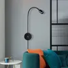 Tokili Plug Lamp 110V для чтения интерфейс USB гибкая книга светло-коричневая настенная стена Sconce AC100-240V ЕС US светодиодный прожектор кроватей изголовье