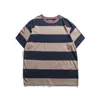 Men's T-Shirts Striped T-Shirt For Men Retro Casual Chic Streetwear Youthful Soft Oversize Loose Drop Shoulder Cotton Short Sleeve TeesMen's