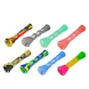 Hot Selling Silicone Pipe With one Glass hitter Filter Tips Smoking Accessories Mouthpiece Colorful Hand Tobacco pipes Dry Herb Cigarette Tools