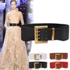 Belts Men S Belt Wide Waist Elastic Fashion Wild Women's Band Dress Buckle Waistband Stretch Sour PeachBelts Smal22