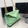 패션 가방 가방 여성 이브닝 봉투 복어 퀼트 핸드백 플랩 어깨 메신저 가방 Loulou Cloud Crossbody Bag Seepskoin 가죽 단색 클러치 토트 WA