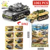Huiqibao Militaire Duitse King Tiger Tank Model Bouwstenen Leger WW2 Soldaat Figuren Man Wapen Bakstenen Kinderen Boy Toys Gift 220715