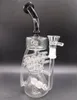 Pipas de agua Bong de vidrio negro de 12 pulgadas con percoladores de neumáticos Filtros de orificios múltiples Reciclador de agua Pipas para fumar para junta macho de 14 mm