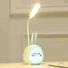 Bordslampor Portable Cartoon Desk Lamp USB Laddar Fällbar ljus LED -nattbarn som läser Eye Protective Colorful Lightable Tablebleable