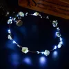 Düğün Parti Taç Çiçek Kafa LED Işık Noel Neon Çelenk Dekorasyon Aydınlık Saç Garland Hairband