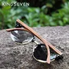 Kingseven Handmade hoogwaardige zwarte walnoot houten zonnebril Mannen vrouwen gepolariseerd spiegel zonnebril mannelijke UV400 tinten 220514