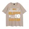 Men's T-Shirts Old Man Guitar Print Short-Sleeve Tops Men Oversized Cotton Casual Tee Fashion Classic Graphic Streetwear