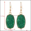 Charm Resin Pink Green Blue Druzy Drusy Designer Brincos Hexagon Oval Charms Moda Brinco Pendurado Para Mulheres Drop Deliv Dhseller2010 Dhug8