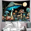 Tapestry Psychedelic Mushroom Tapestry Hippie Moon and Stars Snail Eesthetic Ro