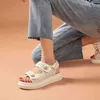 Beautoday Platform Sandals Women Grid Round Nose Hook Loop Plaid Cloth Summer Casual Ladies Outdoor Shoes Handmade J220527