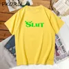 Shrek Slut Tshirt Funny Woman Short Sleeve T shirts Lover Cotton Summer Letter Print T Shirt Womens Casual Streetwear 220628