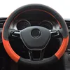 Steering Wheel Covers Color Sport Auto Anti-Slip Leather Car Steering-wheel Cover Car-styling Anti-catch Holder ProtorSteering