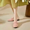 Slipper Frau Mule Schuh Neue Marke Design Closed Toe Slip auf Sandale Dame Rosa Slide Outdoor Flache mit Kette 220622