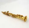 Eastern Music Gold Lacquer Straight Soprano Saxophone med två halsar 000