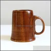 Tasses Drinkware cuisine barre à manger maison jardin 300-400Ml en bois bière thé café lait eau tasse cuisine thé bureau Pro Dhma6