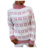 Kobiety swetry damskie świąteczne kolorowe blok kolorowy na pół szyi pasek pullover jumper topsswomen's