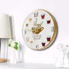 Настенные часы разные виды кофе тихий развертка Quartz Shock Shop Decor Typeeces Cafe Relect Time Print