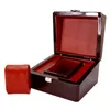 Titta på lådor Fall Black Glossy trälvursklocka/Bangle läderkudde förvaring för smycken halsbandshållare