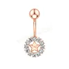 Crystal Star Dangle Belly Button Ring Body Piercing Sieraden Dangle Navel Barbell