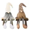 Christmas Gnomes Decorations Handmade Swedish Tomte with Long Legs Scandinavian Figurine Plush Elf Doll C0817