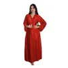 Muslim Middle East Womens Lace Suede Dress Fashion Indonesia Caftan Traditional African Islamic Ramadan Robe Clothing CFA3778