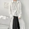 メンズカジュアルシャツ2022スプリングデザイナーモデル男性と女性日本のクリンプ式緩い長い純粋な色のシンプルな日焼け止め
