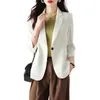 Женские костюмы Blazers 2022 весна летняя мода причинная белая пиджак Женская куртка офис женская рабочая одежда Ol Styles