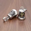 316 Edelstahl Motorrad Keltischer Knoten Herren Glocke Halskette Anhänger Punk Gothic Bike Club Irish Viking Religiös Antik Retro Silber Biker Charms Juwel