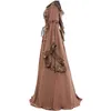 Robes décontractées à volants pour femmes vintage du sol médiéval longueur Renaissance gothique cosplay robe dames élégant midi 2021