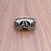 316 Paslanmaz Çelik Gümüş Dini İrlandalı Kelt Knot Yüzük Mücevher Antik Kelt Halkaları Kadınlar İçin Lady Men Rock Mücevherat