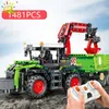 HUIQIBAO 1481 pièces RC ingénierie tracteur camion haute technologie bloc de construction électrique télécommande briques intelligent enfants jouets 220715