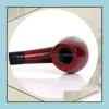 Smoking Pipes Accessories Household Sundries Home Garden Classic Tobacco Pipe Fine And Durable Sandalwood Dark Wooden S Dhvmd