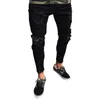 سراويل الرجال Cysincos Mens Cool Designer Brand Black Jeans Skinny ممزق المدمرة قفزة ضئيلة مع الثقوب للرجال