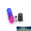 6pcs Empty 10ml Essential Oil Roll On Bottle 10cc Gradient Color Perfume Roller Ball Thick Glass Durable For Travel