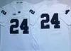 SJ98 Penn State Nittany Lions Jersey 26 Saquon Barkley 11 Micah Parsons 24 miles Sanders 9 Trace McSorley Navy Blue White Stitched Mens