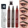 Sopracciglia Enhancer Penna per microblading Matita per tatuaggio con punta a forcella impermeabile Lunga durata Professional Fine Sketch Liquid Eye Brow