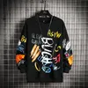 Luvtröjor för herr Emo Herr Mode Fritidskläder Höst Streetwear Crewneck Alt Hip Hop Graffiti Kreativitet Hoodie Sweatshirt Vintage Clot