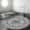 Tapijten etnische stijl ronde gebied tapijt Perzisch zwart grijs geometrische bloemen totem tapijt woonkamer hangende mand stoel niet-slip vloer matcarp