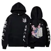 Japońskie z kapturem z bluzy z anime Mężczyźni Atak na bluzę Titan Pullover Unisex Male 220715