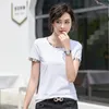 summer short-sleeved T-shirt women's casual fashion O-neck stitching slim simple top 220509