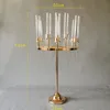 9 Heads gold Metal Candlestick Candelabra Candle Holders Stands Wedding grand event Table Centerpieces Flower Vases Road Lead Party Decoration
