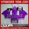 Honda VFR800RR için OEM karoseri VFR800RR Interceptor VFR 800RR 800 CC RR 1998-2001 128NO.125 VFR-800 Tüm Mor 800cc VFR800R 1998 1999 2000 2001 VFR800 RR 98 99 00 01 PERAING