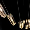 Lampe de lustre en Cristal longue moderne pour escalier de luxe grand salon lampe suspendue en Cristal Chrome Led lumières de décoration intérieure