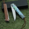 306 Damasco Blade Pieghevole Aprire rapidamente coltello tascabile manico in legno VG10 acciaio Collezione di acciaio GIGLI