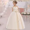 Kız Parti Elbise Zarif Beyaz Nedime Prenses Elbise Çocuklar Kızlar Için Elbiseler Giysileri Çocuk Gelinlik 10 12 Yıl 220803