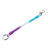 Lobster Clasp Hook Colorful Spring Stretchy Coil Keyring Keychain Strap Rope Cord