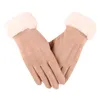 Five Fingers Gloves Fashion Women Autumn Winter Cute Furry Warm Mitts Full Finger Mittens Outdoor Sport Touch ScreenFive FiveFive