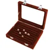 Jewelry Pouches Bags Glass Velvet Ring Organizer Tray Box Storage Rack Cover And Display For Display.Jewelry