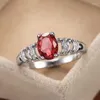 Wedding Rings Huitan Classic 4 Design Oval Stone Band Sieraden Wit/Blauw/Rode 3 kleuren Beschikbaar Prachtige vrouwen Rita222222