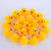 3000pcs/lot Wholesale mini Rubber bath ducks Noise Maker Pvc duck with sound Floating Fast delivery Swiming Beach SN4929